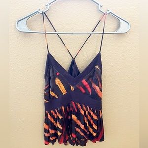 Free People Cropped Purple Swing Tank Top Boho Strappy